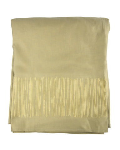 FRETTE Italy Tihany Taupe Cotton Square Tablecloth 83" x 83" NEW