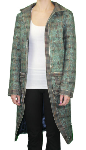 CUSTO BARCELONA Women's Floral Plaid No-Zip Jacket RT592597 $1,331 NWT