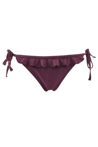 PEEK & BEAU Women's Red Hi Shine Wine Frill Bikini Brief NWT