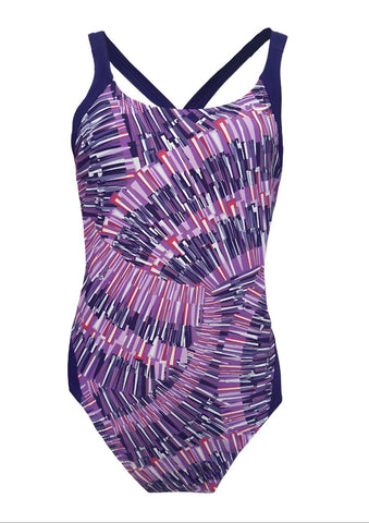 NIKE Women's Purple Round Neck One Piece Swimsuit #TDS0047 14 NWT