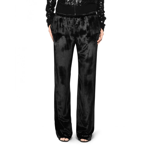 Tamara Mellon of Black Velour Track Pants $595 NEW