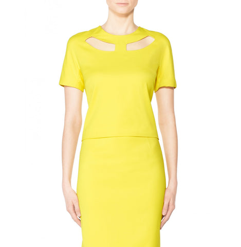 TAMARA MELLON Women's Acid Yellow Cut Out Blouse $495 NWT