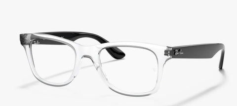 Ray-Ban Clear and Black Square Eyeglass Frames 50 mm NEW