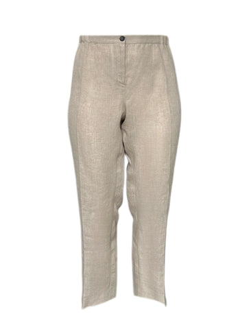 Marina Rinaldi Women's Sand Rende Mid Rise Flax Pants Size 22W/31 NWT