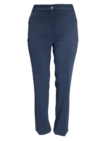 MARINA RINALDI Womens Dark Navy Rivolo Original Straight Pants $375 NWT