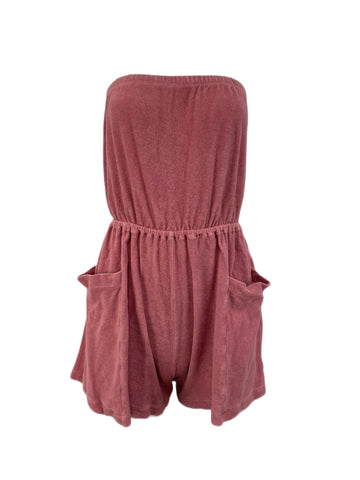 SUZI KONDI Women's Desert Rose Strapless Terry Romper #2006 X-Small $255 NWT