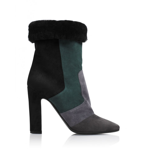 Tamara Mellon Suede/Shearling Crush Boots 105MM Heels $1,195 NEW