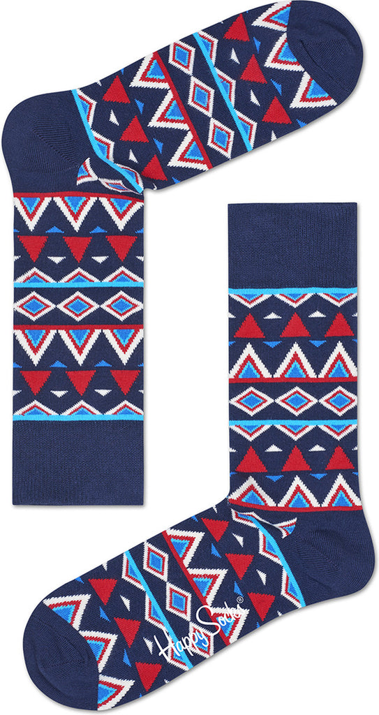Happy Socks Men's Temple Skarpety Crew Socks, TEM01 - Navy Multi