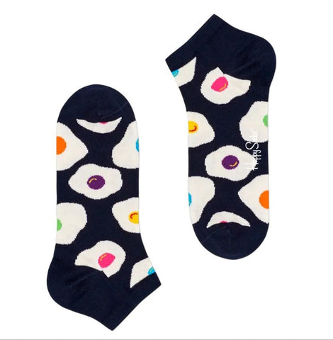 HAPPY SOCKS Men's Navy Sunny Side Soft Up Low Socks Size 8-12 NWT