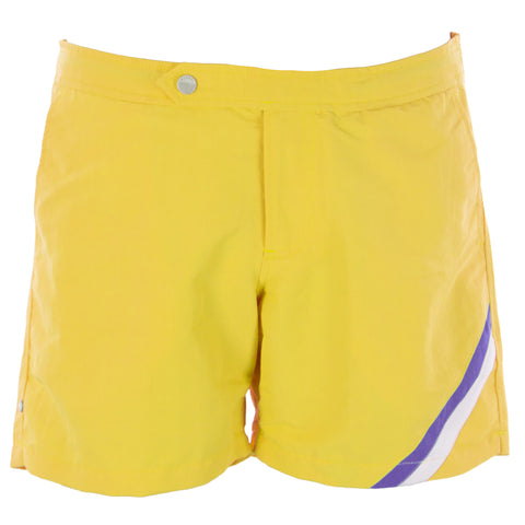 OLASUL Men's Yellow 6" Solid Swim Trunks $95 NEW