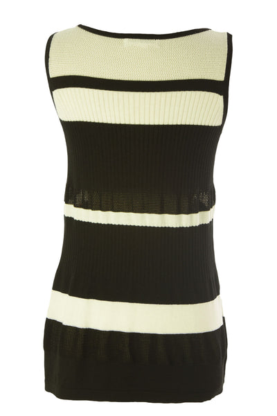 August Silk Women's Striped Knit Crochet Tank Top NWT $58