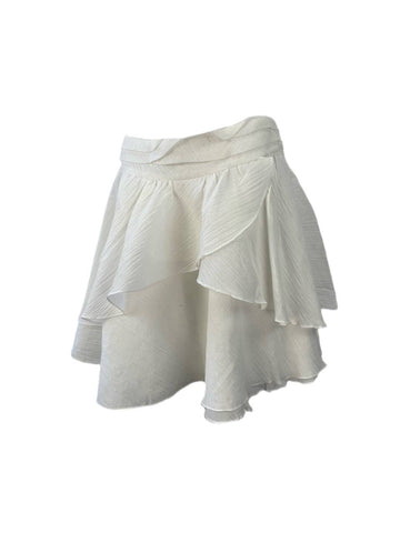 RICHARD CHAI Women's White Mini Layered Skirt #0R12 NWT