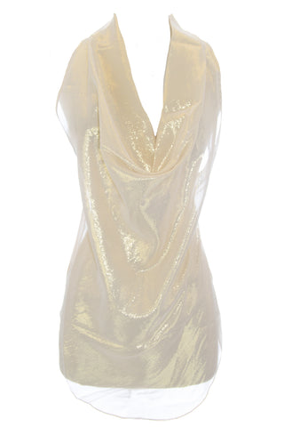 OLCAY GULSEN Women's Gold Sheer A-Symmetric Top 1034 $295 NEW