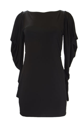 ANALILI Women's Black Long Cut Out Sleeve Sheath Dress 1070R31 $265 NWT