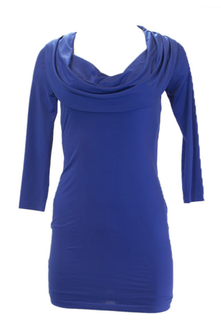 ANALILI Women's 3/4 Sleeve Cowl Neck Dress 1074W31 X-Small Neon Blue