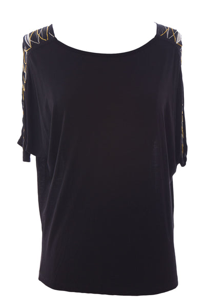 August Silk Women's Chainlink Detail Dolman Sleeve Blouse NWT $58