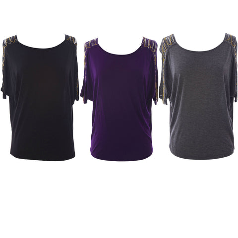 August Silk Women's Chainlink Detail Dolman Sleeve Blouse NWT $58