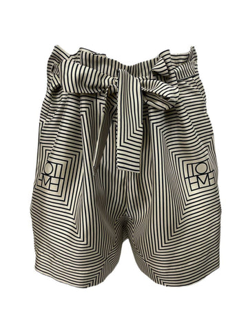 TOTEME Women's Monogram Print Silk Shorts #1518 XS NWT