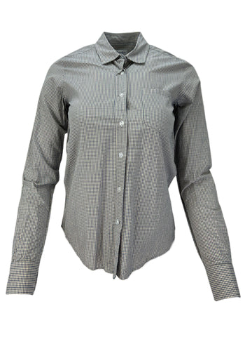 STEVEN ALAN Women's Blue Reverse Seam Plaid Casual Shirt Sz P NWT