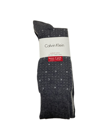 Calvin Klein Men's 4 Pair Multicolor Mid Calf Combed Cotton Socks Sz 7-12 NWT