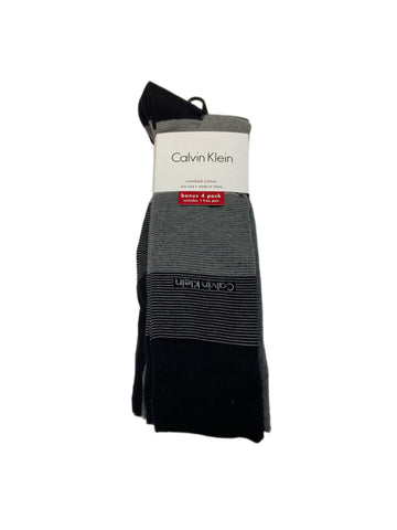 Calvin Klein Men's 4 Pair Multicolor Mid Calf Combed Cotton Socks Sz 7-12 NWT