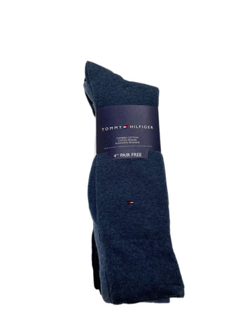 TOMMY HILFIGER Men's 4 Pairs Multicolor Mid Calf Socks Sz 7-12 NWT