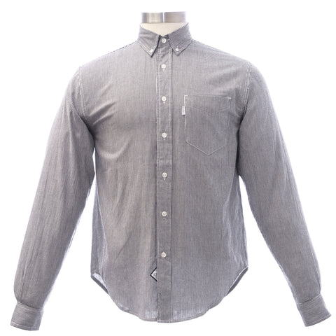 Durkl Men's Black Pinstripe Picord Long Sleeve Button-up Shirt 2432 $88 NEW
