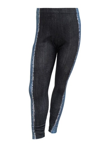 TEREZ Girl's Blue Denim Print Leggings #4011203 11 Years NWT