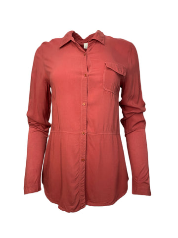 ECRU Women's Deep Purple Garment Dye Shirt #3117 S NWT