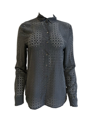 ECRU Women's Grey Slate Collared Button Down Cutots Shirt #3148 S NWT