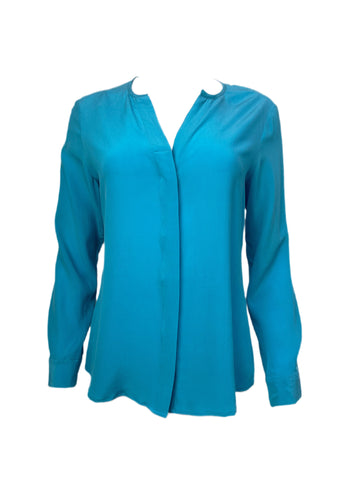 ECRU Women's Blue Capri Button Down Shirt #3985 S NWT