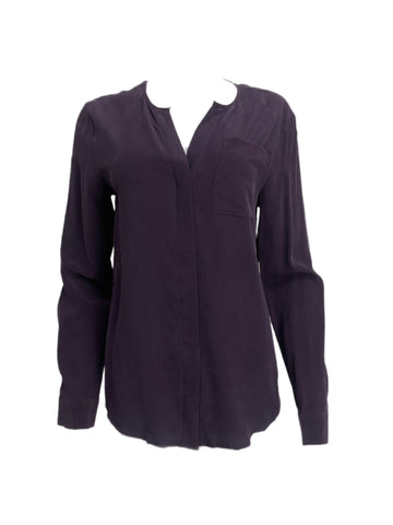 ECRU Women's Purple Button Down Pocket Shirt #3985 S NWT
