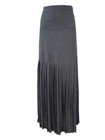 RICHARD CHAI Women's Grey Long Pleated Skirt #5F11 NWT