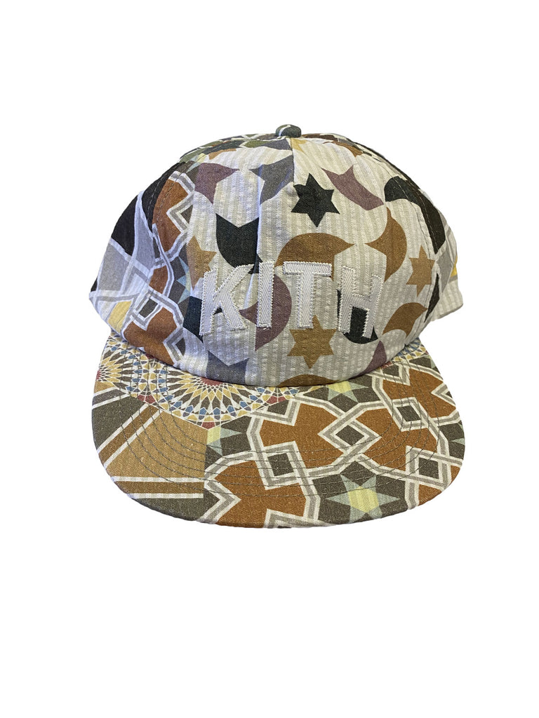 KITH Tile Multi 5 Panel Pinch Crown Seersucker Hat KH5718-7 One Size NWT