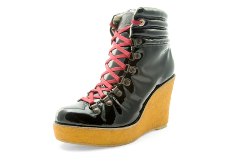 Philip Simon Hiker 200 Heel Black Leather Boot  Shoes 61FHK200W-BLK New $249