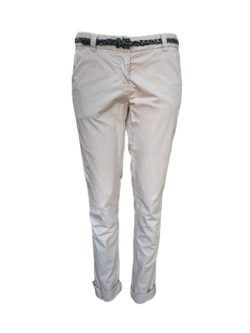 Maison Scotch Women's Light Pink Belted Chinos Pants #801 NWT