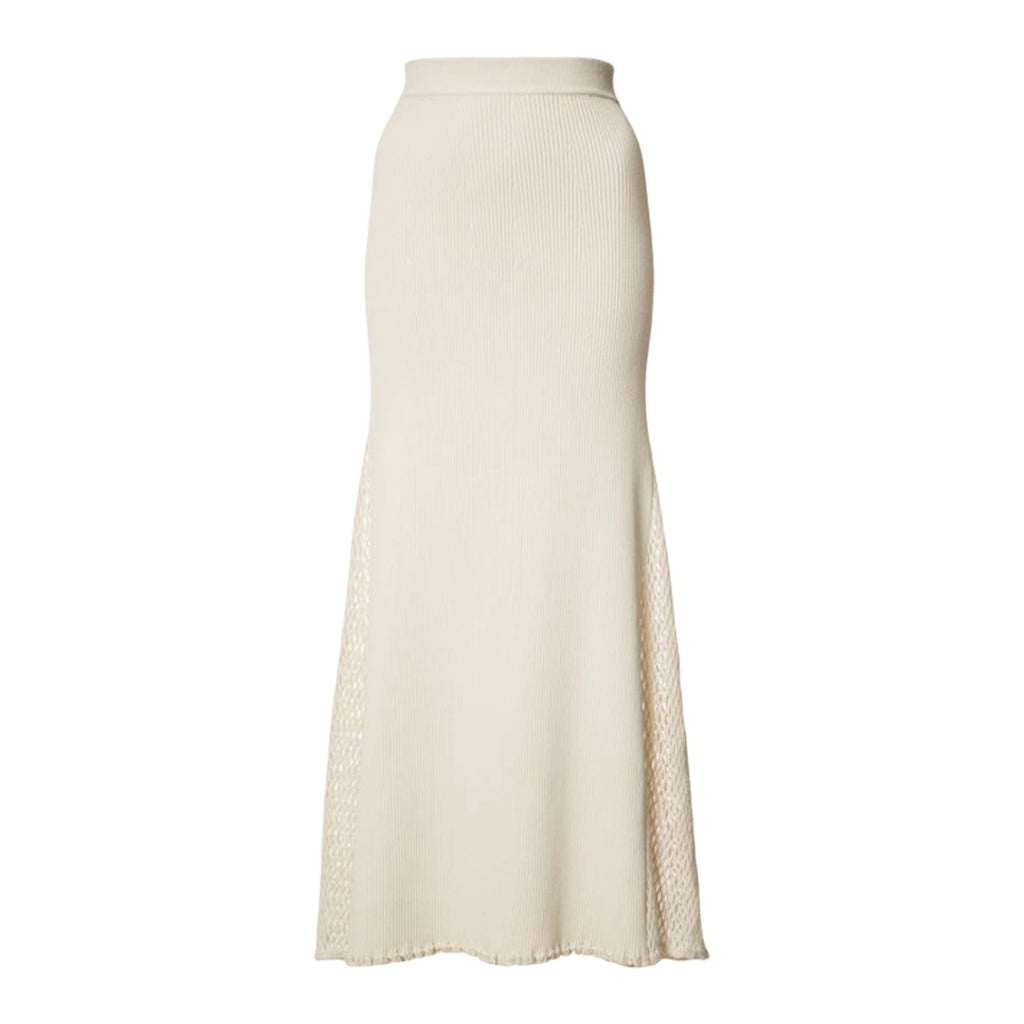 DEREK LAM Women's Beige Flared Mesh Skirt #906SM S NWT