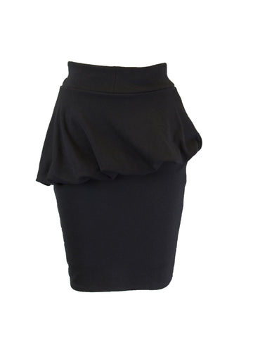 Analili Women's Peplum Mini Skirt, Black, X-Small