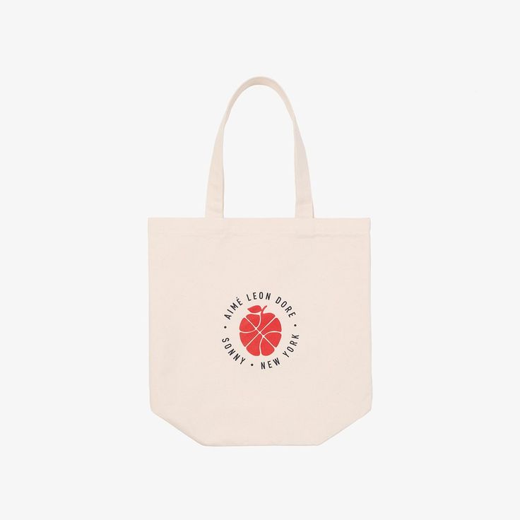 AIME LEON DORE Beige Canvas Big Apple Reusable Shopping Tote Bag NWT