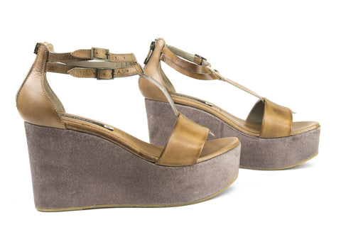 ALBERTO FERMANI Women's Toffy Sella Leather Vada Wedge Sandals Size 10.5 NWD