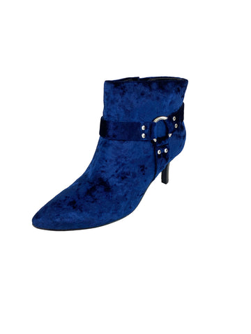 OPENING CEREMONY Women's Sage Velvet Booties, Eclipse Blue