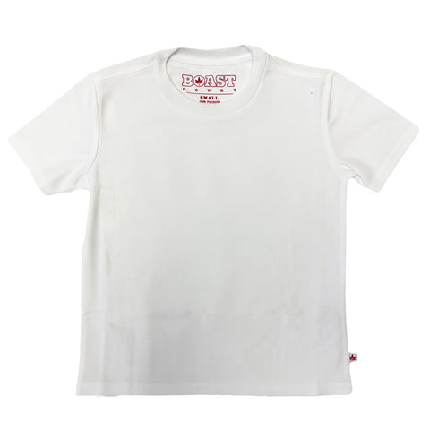BOAST Boy's White Solid Court Tee Sz XS $40 NEW