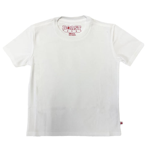 Boast Boy's Solid Court Tee, Small, White