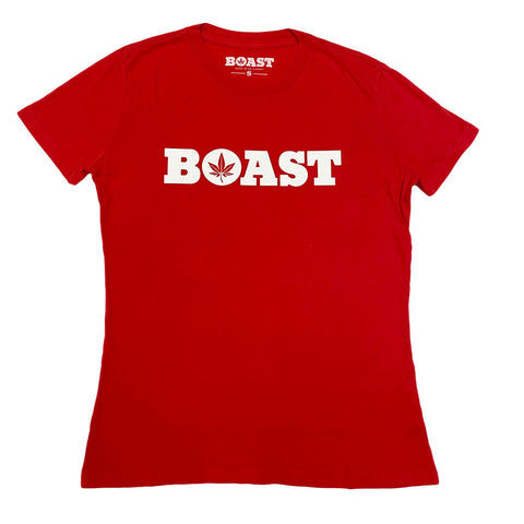 BOAST Women's Red Wordmark T-Shirt $30 NEW