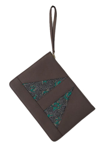 POPINJAY Women's Brown Baracoa Zip Clutch #Popin6s 10'x7' One Size NWT