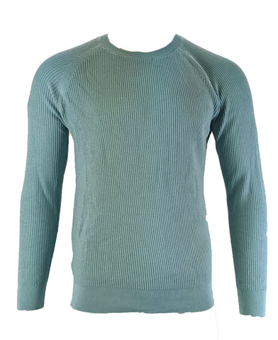 Benson Men's Maya Blue Cotton Texture Crew TXT08 Size Medium NWT