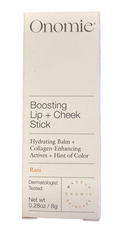 ONOMIE Boosting Lip + Cheek Hydrating & Collagen Stick in Rani Shade 8g NEW