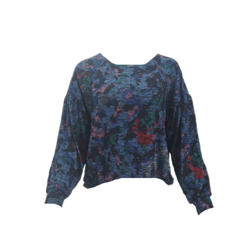 TEREZ Women's Printed Blue Airforce Sweater #24458534 NWT