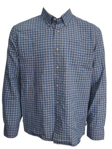 GRAYERS Men's Blue Malcolm Indigo Check Button-Down Shirt #W021219 XX-Large NWT