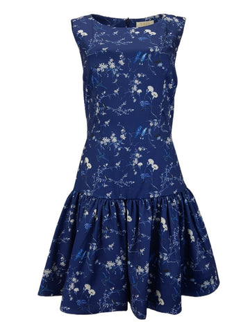 ERIN Women's Blue Flower Pattern A-Line Dress #50516225630 8 NWT